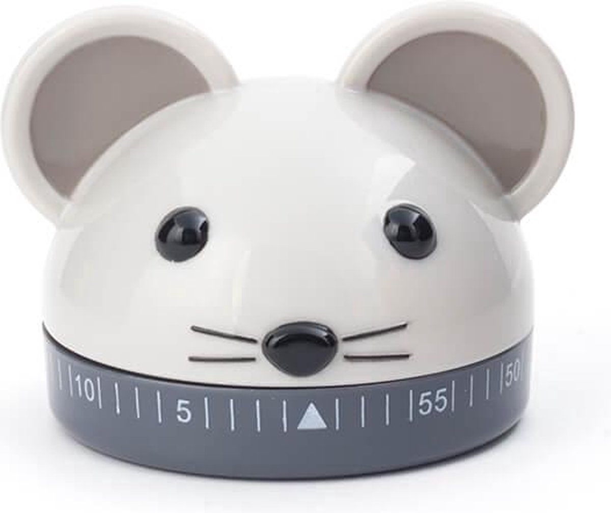 Kikkerland Kookwekker - In een vorm van een muis - 60 minuten timer - Keuken accessoires