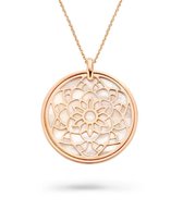 Orphelia ZK-7163/RG - Necklace Rosegold Circle With Flower And Mop - 925 zilver - zikonia - parelmoer - 42 cm