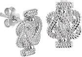 The Jewelry Collection Oorknoppen Surinaamse Mattenklopper - Zilver Gerhodineerd