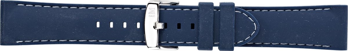 Morellato horlogeband Carezza U3844187060CR22 - PMU060CAREZZ22 Rubber Blauw 22mm + wit stiksel