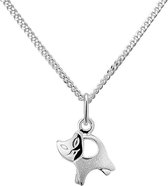 The Jewelry Collection Ketting - Kat - 36+4cm - Zilver