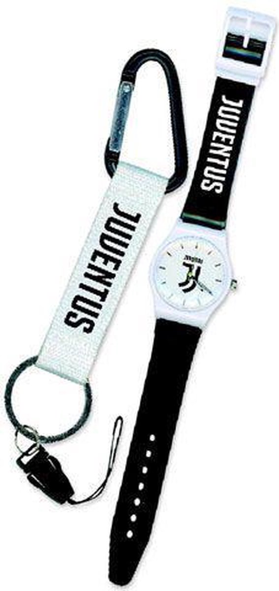 Juventus Horloge + Sleutelhouder Zwart-Wit