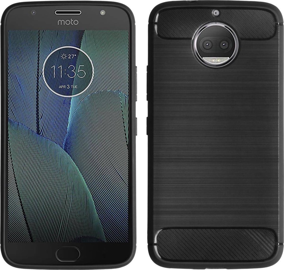 MP Case Zwart TPU-Case Hybride Design voor Motorola Moto G5s Plus - back cover