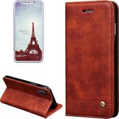 Tuff-luv - faux leren boek stijl stand beschermhoes voor de Apple iPhone X - koffiebruin