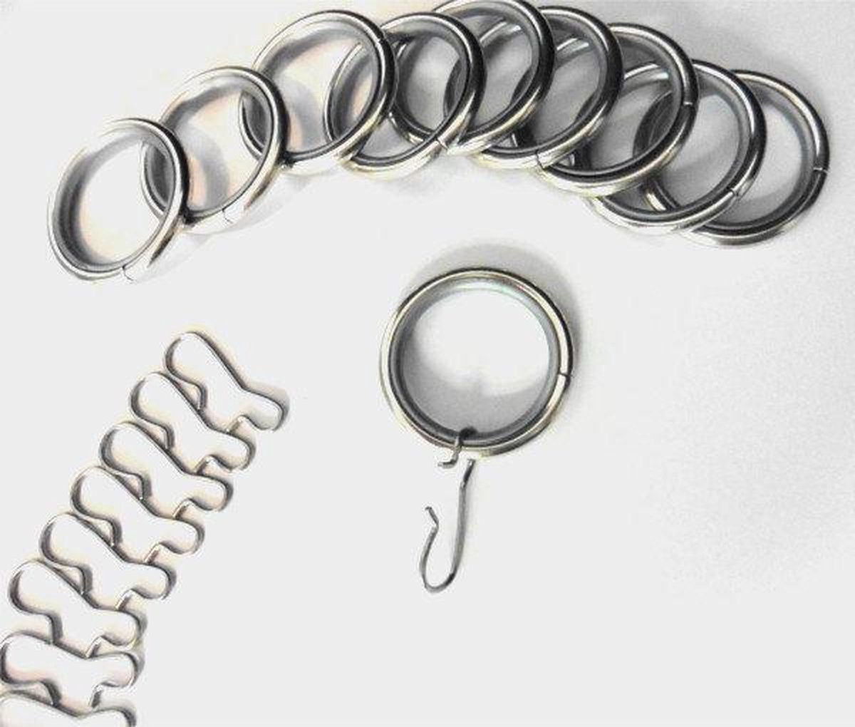 Gordijn ringen – 10 stuks met haakjes | bol.com