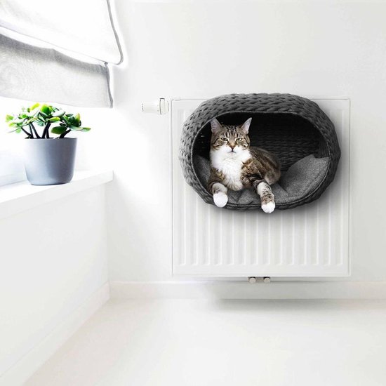 Vete biologie hybride Ebi Kattenmand radiator Sunrise - Zwart - 45 x 30 x 30cm | bol.com