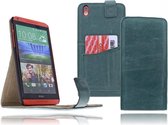 Devills HTC Desire 816 Lederen Flip Case Cover Hoesje Dark Green