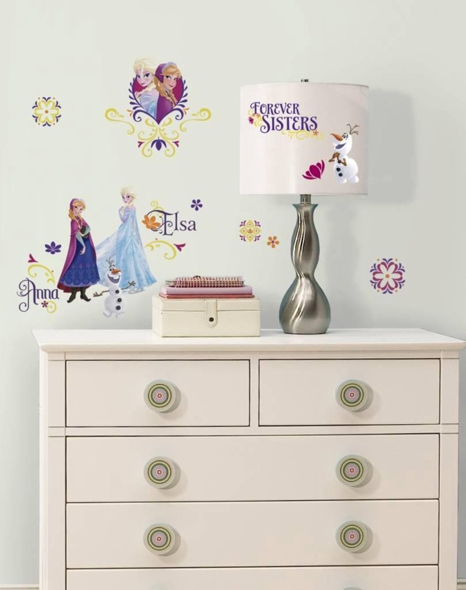 Plakkers Anna & Elsa Frozen muurstickers – 25,4x54,7 cm - Afbeelding 2