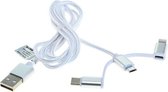 1 Meter -  Datakabel 3in1 - iPhone / Micro-USB / USB-C - Nylon