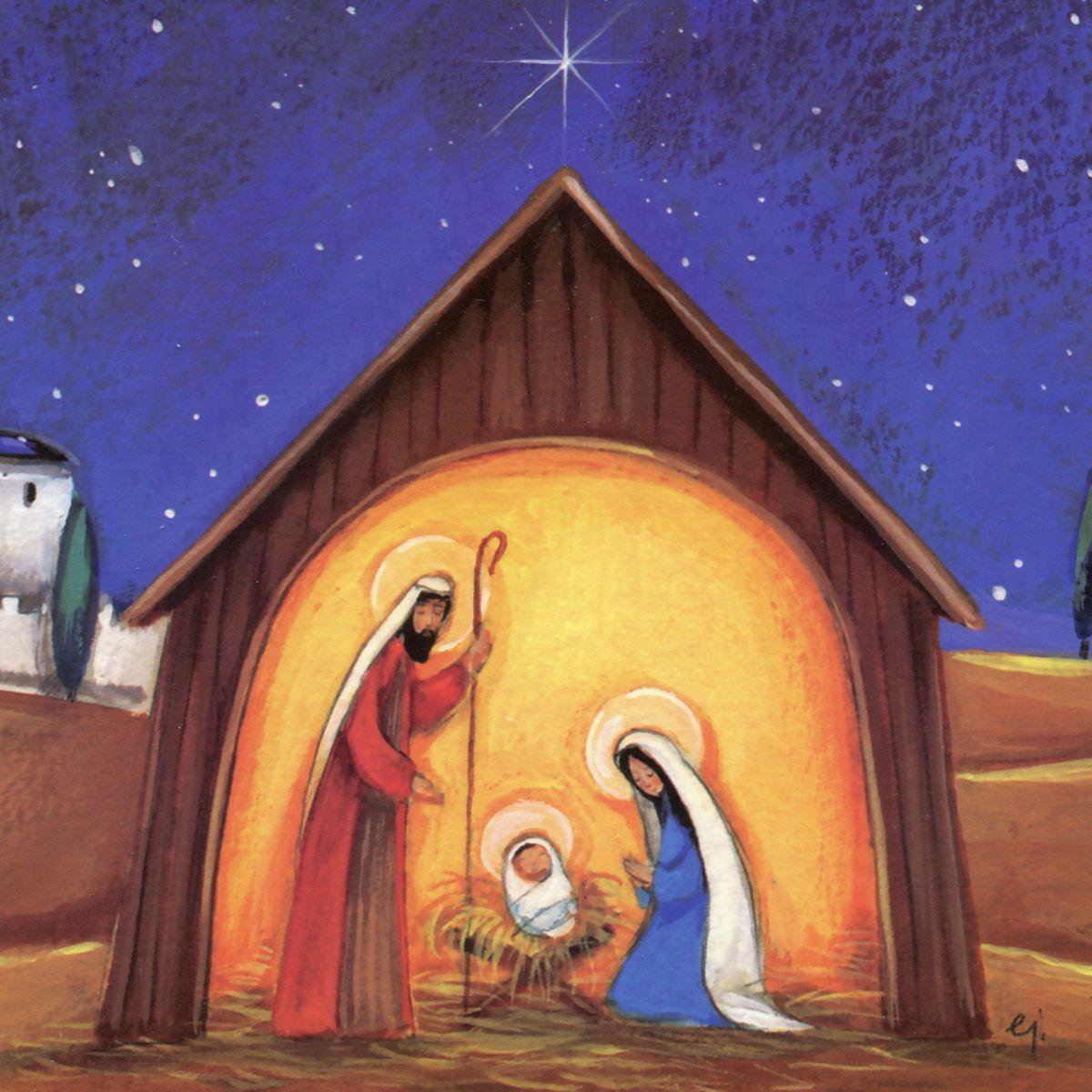 Dubbele Religieuze Kerstkaarten 12 stuks