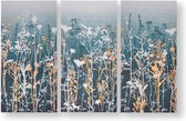 Art for the Home - Canvas Schilderij set - Bloemen - 3x 30x60 cm