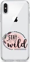 Apple Iphone XS Max transparant siliconen telefoonhoesje -  - backcover hoesje - Stay Wild