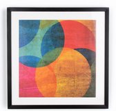 Art for the Home - Schilderij - Neon Cirkel - Meerkleurig - 50x50 cm