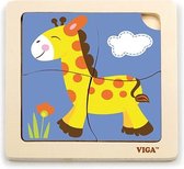 Viga Toys Houten Legpuzzel Giraffe 4 Stukjes