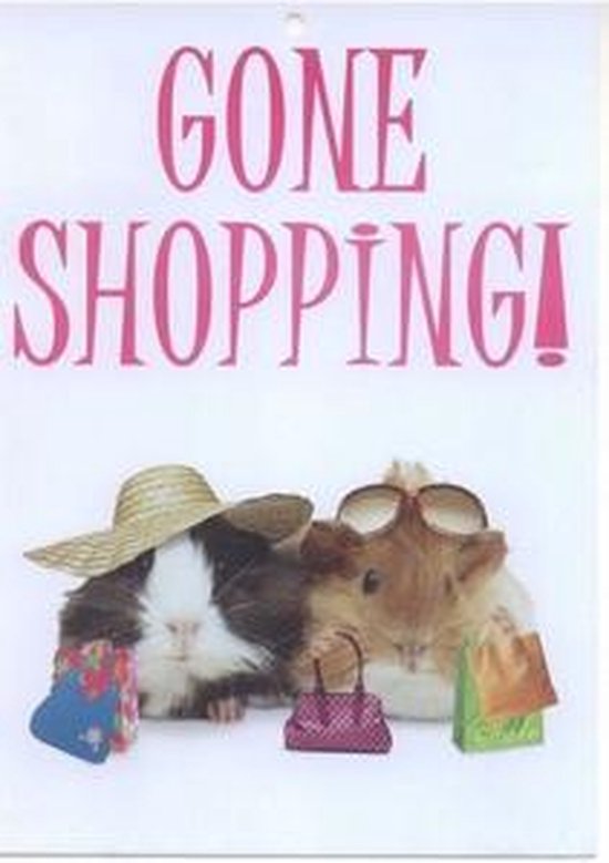 Waakbord “Beware! Gone Shopping”