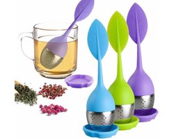 5pack Hoge kwaliteit KitchenKings Thee-eitjes | Theblaadjes | Voor losse thee + houder / uitlekbakje