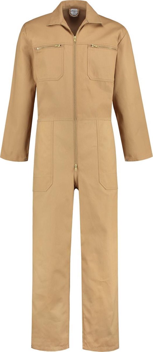 EM Workwear Overall 100% katoen met rits kaki maat 56