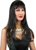Vegaoo - Egyptische koninginnenpruik voor dames - Zwart - One Size