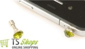 Diamond Bling Earphone Jack anti dust plug Light Green voor Apple iPad iPhone iPod