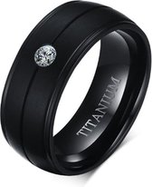 Mendes herenring Titanium Black Zircon-21.5mm