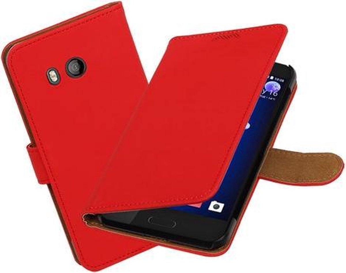 BestCases.nl HTC U11 Effen booktype hoesje Rood