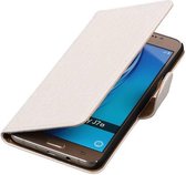 Mobieletelefoonhoesje.nl - Krokodil Bookstyle Hoesje voor Samsung Galaxy J7 (2016) Wit
