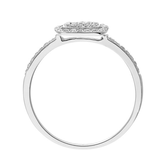 Zelfrespect details Verkeerd 18k Wit Gouden Diamant Ring Vierkante Ring, 0,25cd Diamant | bol.com