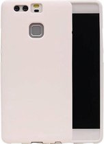 Sand Look TPU Backcover Case Hoesje voor Huawei P9 Wit