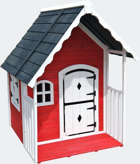 Edele Kelder af hebben Houten speelhuis met veranda voor kinderen | hout | kinderen | villa |  buiten | spelen... | bol.com