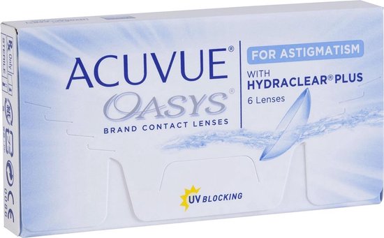 -3,00 ACUVUE OASYS for ASTIGMATISM (cil -1,75 as 10) – 6 pack – Maandlenzen – Contactlenzen