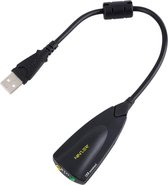 Ninzer Externe USB Geluidskaart Adapter 3.5mm Audio en Mic - Sound card 7.1 - Zwart