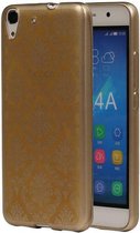 TPU Paleis 3D Back Cover for Sony Xperia M5 Goud