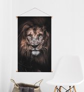 Schoolplaat dieren - Leeuwenkop - Textielposter | 60 x 80 cm | PosterGuru
