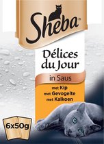 Sheba Délices Du Jour Gevogelte Selectie - Kat - Natvoer - 6 x 50 gr