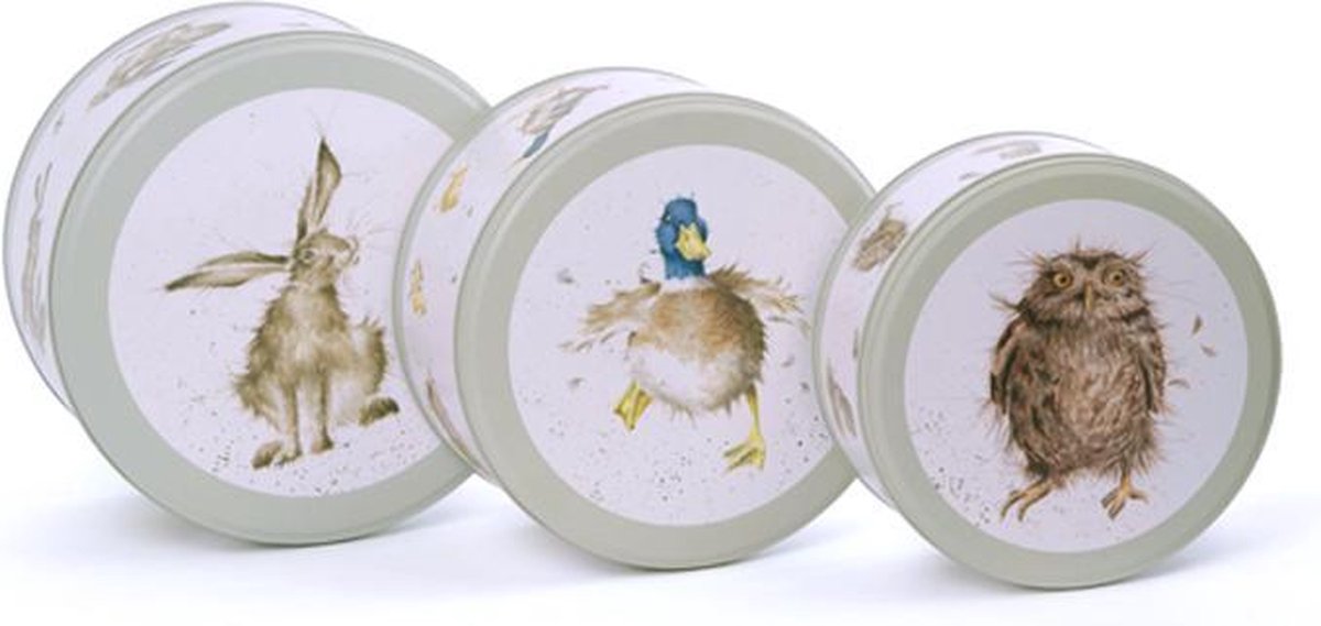Wrendale Designs - Cake Tin Set Voorraaddozen - Hare, Duck, Owl