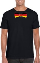 Zwart t-shirt met Duitsland vlag strikje heren S