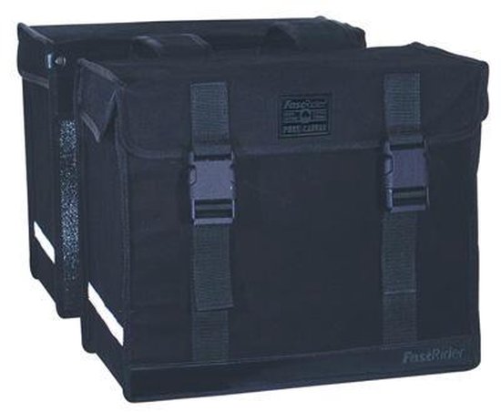 Fastrider Dubbele Canvas Fietstas Led Medium - Blauw DMG — afbeelding 2