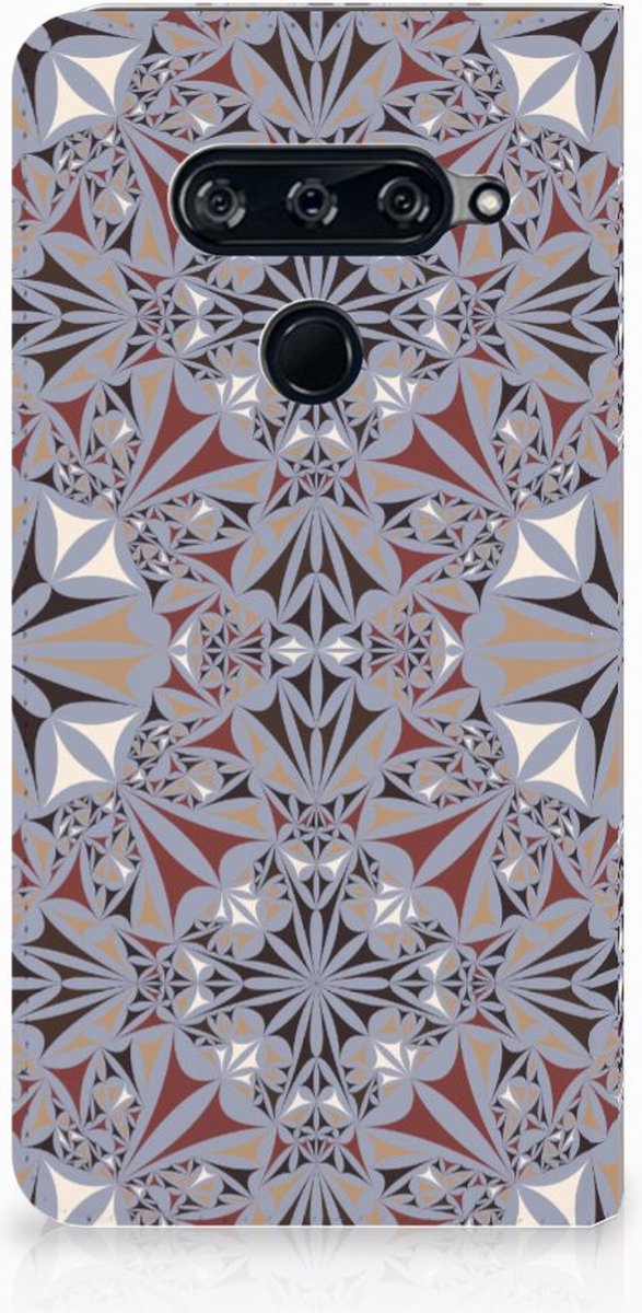 Standcase Hoesje voor LG V40 Thinq Standcase Flower Tiles
