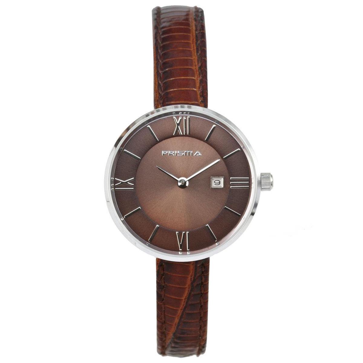 Prisma Dameshorloge P.1537 Lederen band Zilver