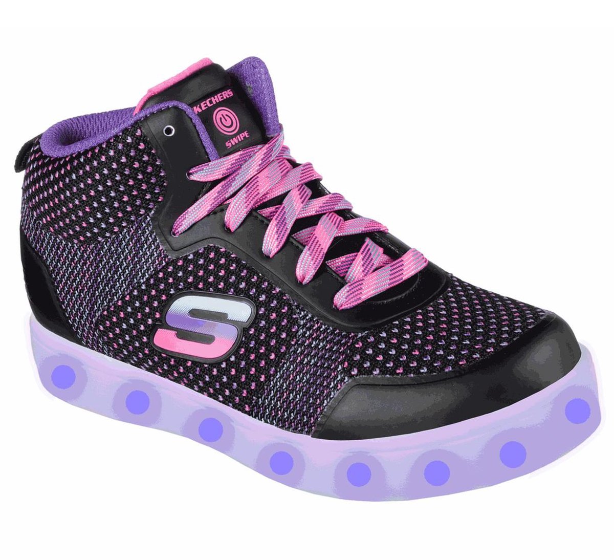 afwijzing tank stimuleren Skechers Energy Lights - Knit Glitz Sneakers - Maat 36 - Meisjes -  zwart/roze/paars | bol.com