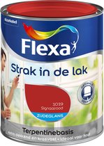 Flexa Strak In De Lak - Terpentinebasis - Zijdeglans 1019 Signaalrood 0,75 L