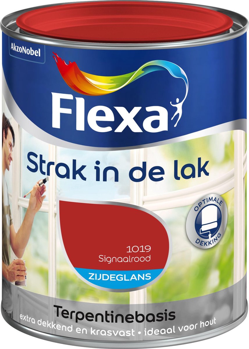 Flexa Strak In De Lak - Terpentinebasis - Zijdeglans 1019 Signaalrood 0,75  L | bol.com