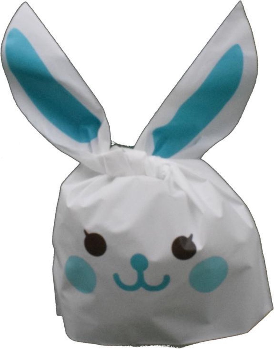 Happy bunny traktatie zakjes (blauw)