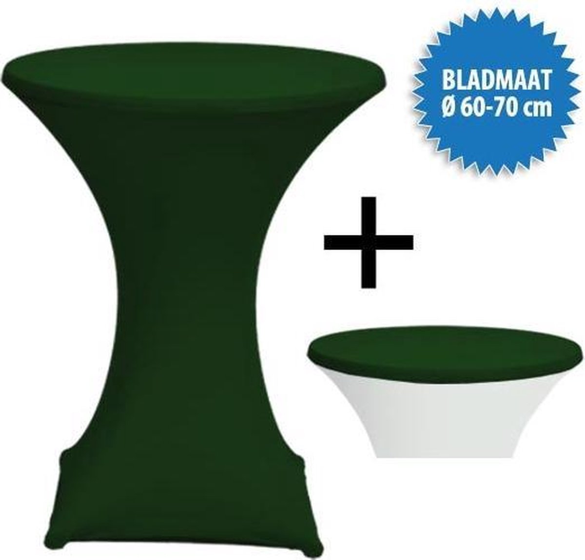 Cover Up Statafelrok Stretch - Ø60-70cm - Incl. Topcover - Donkergroen