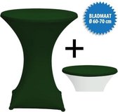 Cover Up Statafelrok Stretch - Ø60-70cm - Incl. Topcover - Donkergroen