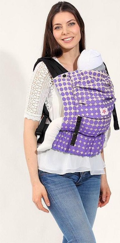 Product: Kokadi Flip Z Magic dots Frieda - Welke maat wilt u bestellen?: flip XL - Draagdoek - Patroon, Wit/Ecru, Paars, van het merk Kokadi
