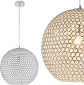 Metalen hanglamp Belfast met kristallen Ø40 cm chroom E14