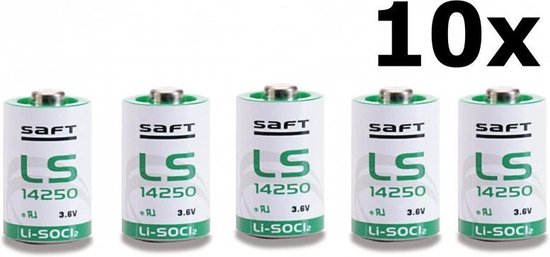 10 Stuks - SAFT LS14250 / 1/2AA Lithium batterij 3.6V | bol.com