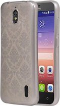 TPU Paleis 3D Back Cover for Huawei Y625 Zilver