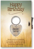Gelukshart Sleutelhanger  Giftcard Happy birthday